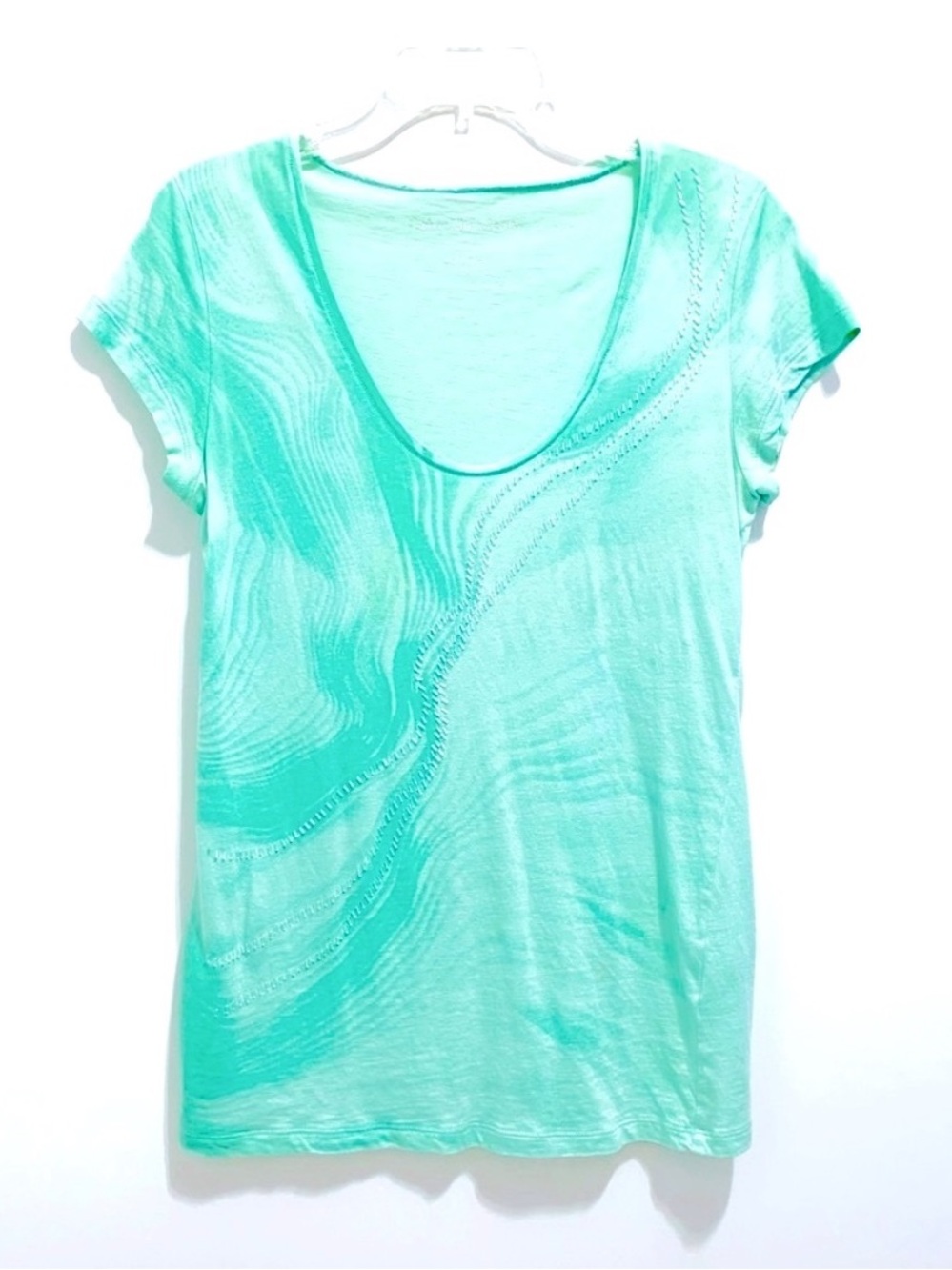 Calvin Klein Jeans Women’s Aqua Blue Cotton Soft Tee